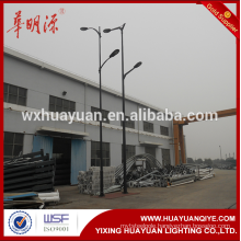 12m Double arm steel hot dipped galvanized different shape street lighting pole and lamp post